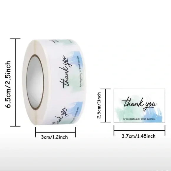 350 1”x1.45” Thank You for supporting my small business Stickers PRICE IS FIRM - Picture 3 of 3